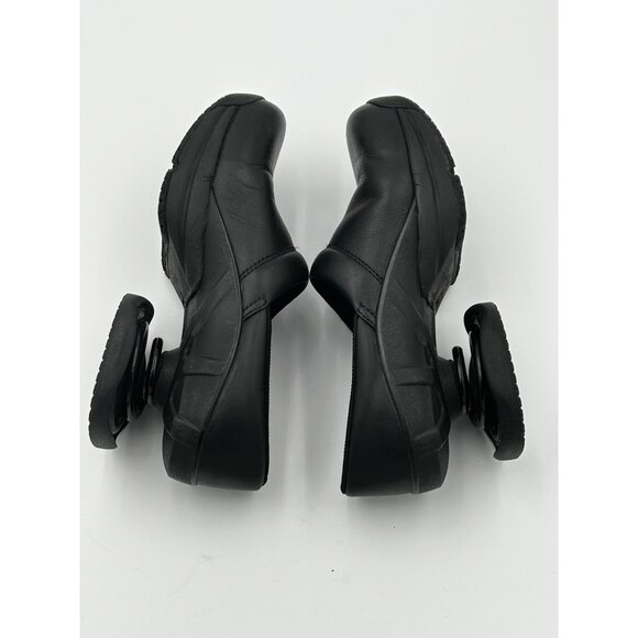 Z-Coil Freedom Slip Resistant Women’s Leather Clogs Size 7 Black Made in Korea - Picture 10 of 13